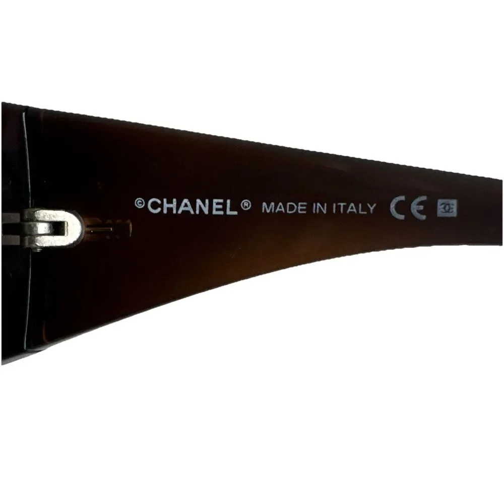 Chanel Shield 5085 Sunglasses Brown Gradient CC Logo Oversized Y2K Designer COA - Picture 10 of 16